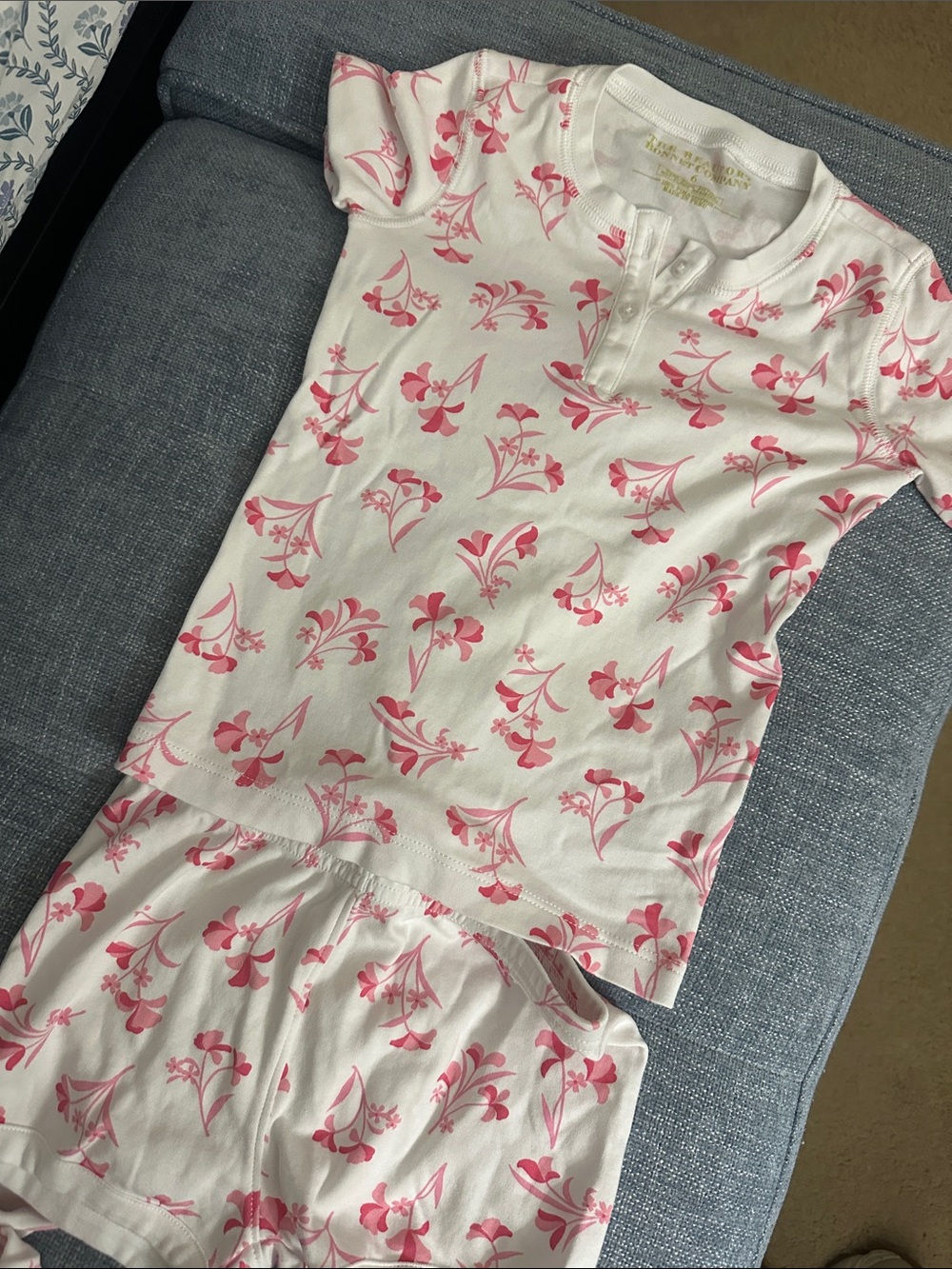 TBBC' White and Pink Floral Short Pajama Set